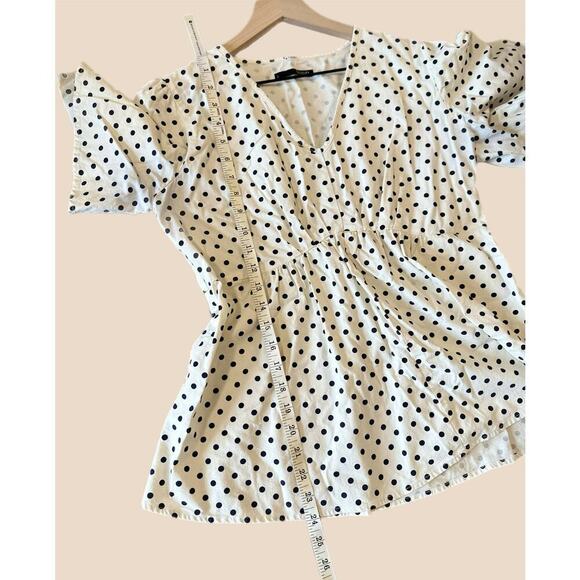 Soon Maternity Hani V-Neck Maternity Blouse - Polka Dot - White Multi/White Dot - Picture 8 of 12